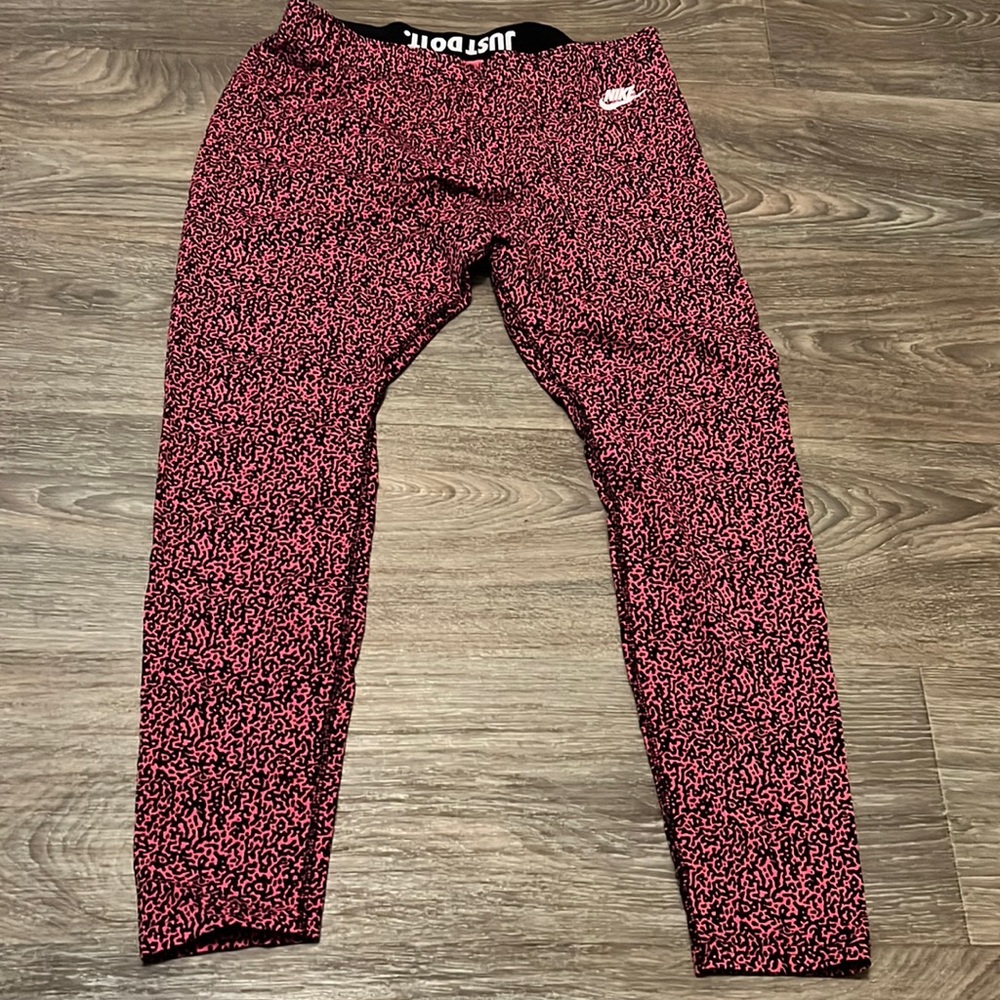 NIKE Joggers XL hot pink/black leopard print. Comfy